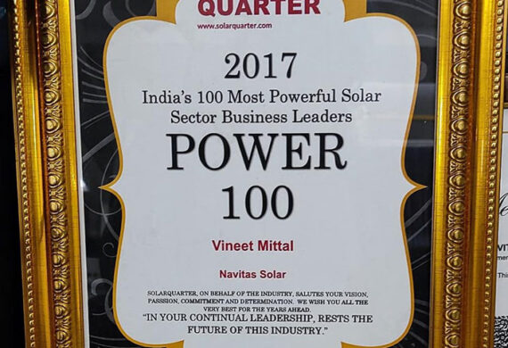 Mr. Vineet Mittal- Featured Among 100 Powerful Leaders Of Solar Industry In India