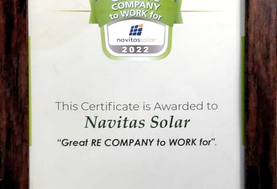 Navitas Solar is awarded as “Great RE Company to WORK for” by EQ, 2022