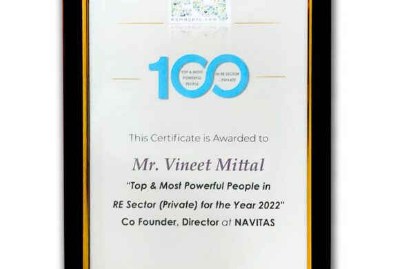 Navitas Solar’s  Director & Co-Founder, Mr. Vineet Mittal has been awarded as the “Top and Most Powerful People in RE sector (Private) for the Year 2022″ by EQ International Magazine