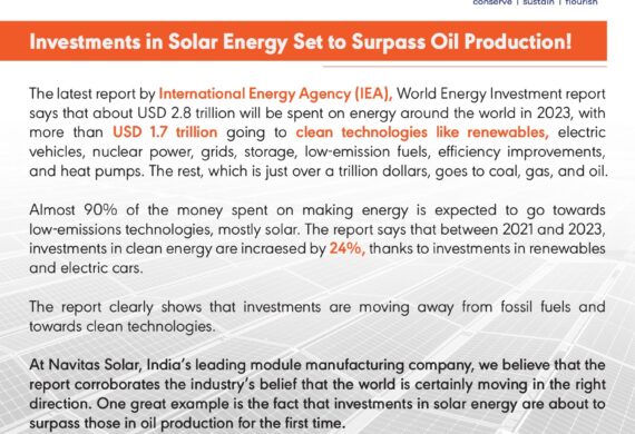 Investment in Solar Energy Set to Surpass Oil Production